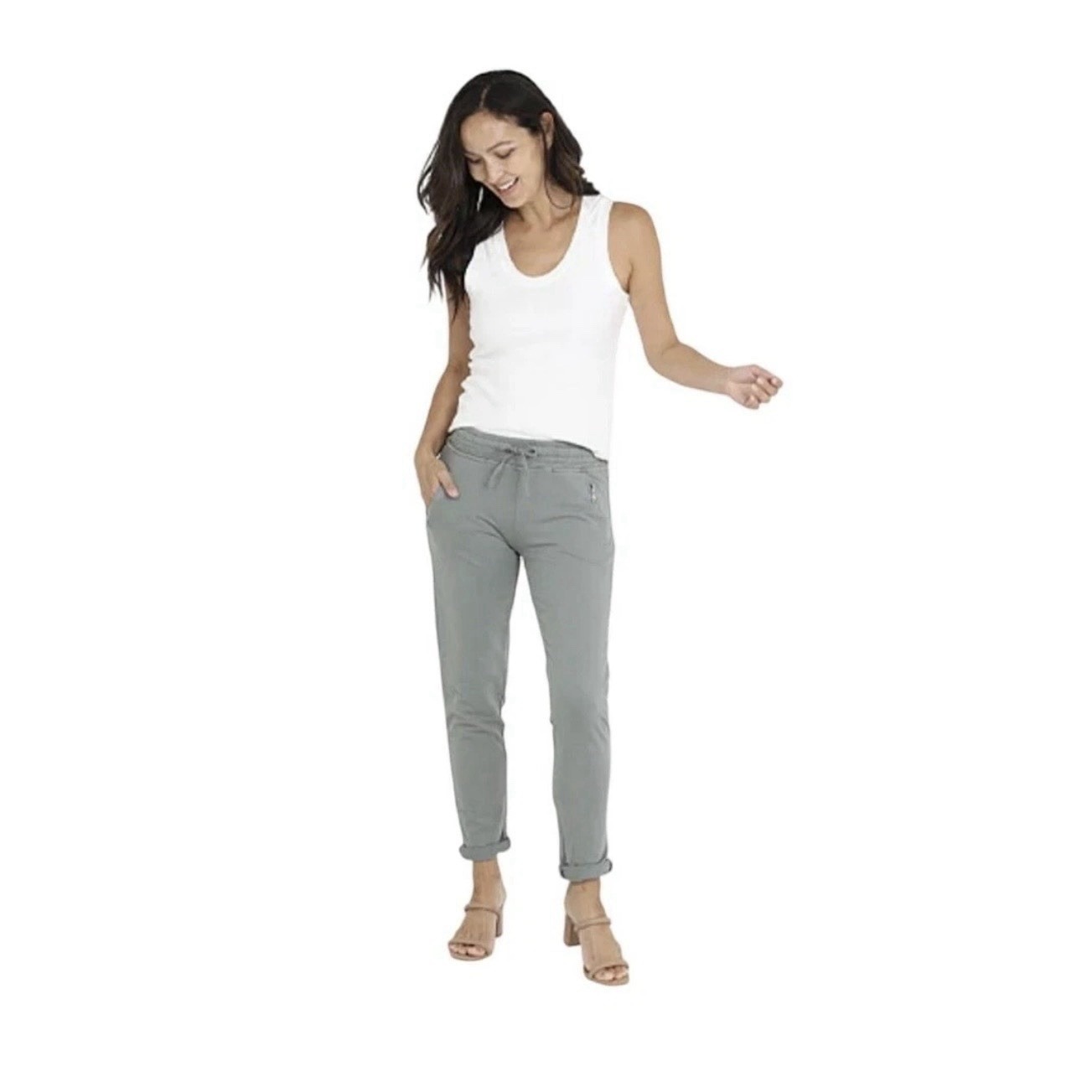 Nostalgia Women's Elastic Waist Knit Oliver Joggers Sweat Pants Size Xl Italy